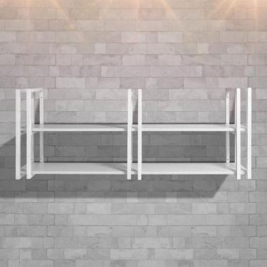 Imagem de Prateleira industrial suspensa design moderno e elegante para sala, es