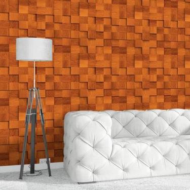 Imagem de Papel De Parede - 0,58 X 2,00M Blocos 3D Madeira - Leguts Adesivos