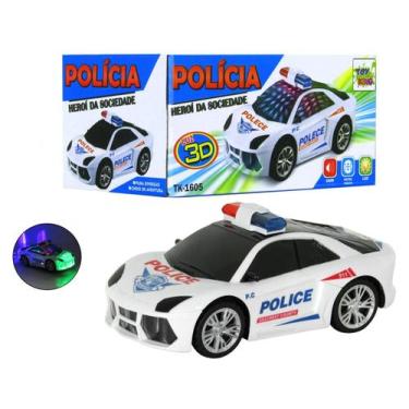 Imagem de Brinquedo Infantil Carro Policial Com Luz E Som Anda Sozinho - Toy Kin