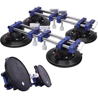 Imagem de Conjunto de 2 peças com ventosas a vácuo de 18 cm para junção e nivelamento de costura, ferramenta profissional de instalação de bancada para granito, pedra, mármore, laje, azulejo