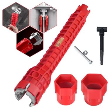 Imagem de Generic Chave de torneira e pia 8 em 1 – Instalador de pia multifuncional Ykwao, ferramenta de encanamento para embaixo de banheiros, banheiros, cozinhas, reparo de pias, ferramentas de encanador