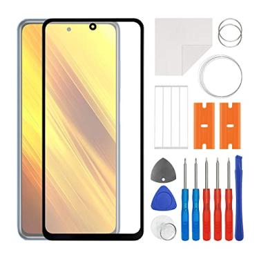 Imagem de SWARK Substituição da lente do painel externo de vidro frontal + OCA compatível com Poco X3 NFC M2007J20CG, M2007J20CT (sem tela LCD e digitalizador de toque) com kit de reparo