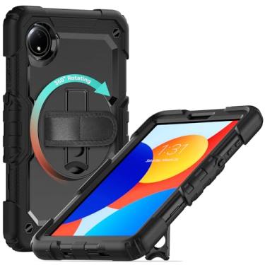 Imagem de Gylint Capa para Xiaomi Redmi Pad SE 22.1 cm, com protetor de tela, alça de mão, alça de ombro, suporte giratório de 360° para Xiaomi Redmi Pad SE 8,7 polegadas, preta