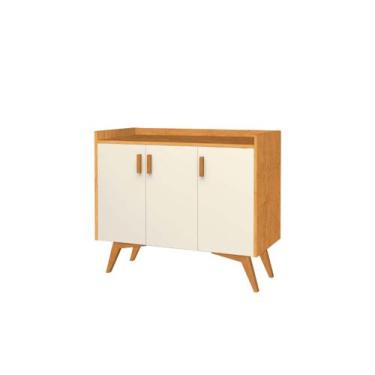 Imagem de Aparador Buffet Retrô 3 Portas Classic Freijó/Off White - Móvebrinque 