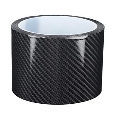 Imagem de Envoltório de fibra de carbono para carros, protetor de porta de carro preto protetor de borda protetor de peitoril de porta fita de fibra de carbono protetor de entrada de porta (7CM*3M)