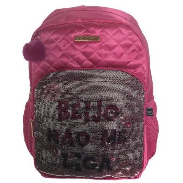 Imagem de Mochila Feminina Lili July Paetês Pink, Rosa chiclete