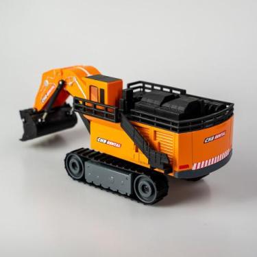 Imagem de Miniatura escavadeira grande porte chb store colecionavel, LARANJA