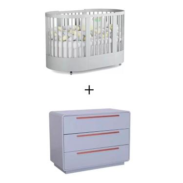 Imagem de Quarto Bebê Completo Com Berço e Cômoda Coleção Wave Divicar