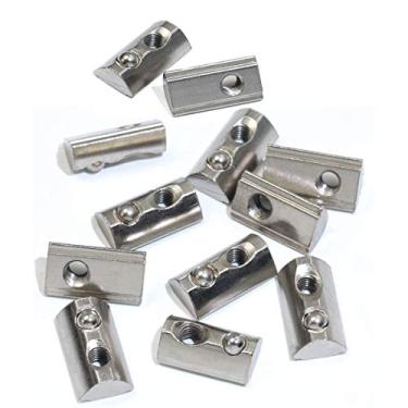 Imagem de PZRT Conjunto de 12 peças série 2020 mola roll-in M6 T, porca elástica para perfil de extrusão de alumínio padrão europeu de 6 mm