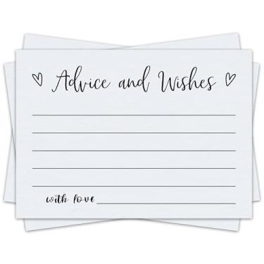 Imagem de Qoamp Cartões de conselhos e desejos, cartão minimalista de chá de panela de 10 x 15 cm, cartões de conselhos de casamento, ideias para lista de presentes de casamento, cartões de casamento para noiva