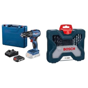 Imagem de Kit Bosch GSB185LI-1B 18V + Kit X-Line 33pç