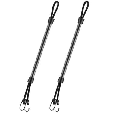 Imagem de Tandefio 2 hastes de doca para ancoragem de barco, postes de amarração de barco de 40,6 cm, cordas elásticas com ganchos, conjunto de acessórios de barco, presente para homens proprietários de barcos