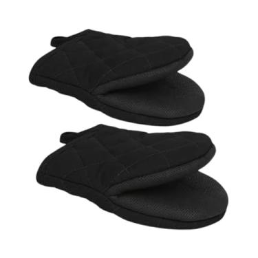 Imagem de ＫＬＫＣＭＳ 2pcs Mitts de forno curto Cozinha multifuncional Handsable Non Slip Grip Grip Solder de panela para cozinhar churrasco de grelha de microondas, Preto