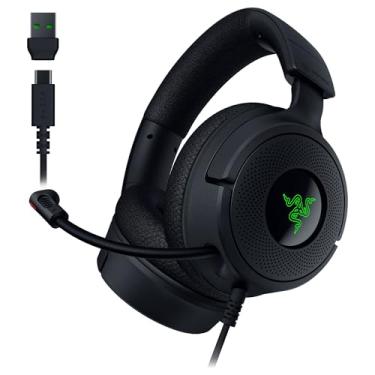 Imagem de Razer Fone de ouvido para jogos Kraken V4 X com fio: drivers de 40 mm - microfone cardioide - almofadas de espuma de memória - iluminação RGB cromada - cabo tipo C e tipo A - para PC, Mac, PS5