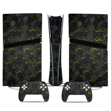 Imagem de Adesivo Skin para PS5 Pro Digital Edition, capa protetora de vinil para controle de console de jogos (design preto)