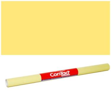 Imagem de Papel Adesivo Contact Amarelo Pastel Fosco Opaco Lavável 45 Cm X 2 Mts