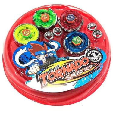 Imagem de Arena Beyblade Kit 4 Pião Metal Tornado de Led Burst Batalha Bey Blad 