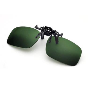 Imagem de Oculos De Sol Clip On P/ Armação Pesca Praia Polarizado Lente Verde Uv