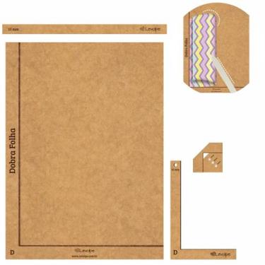 Imagem de Kit Gabaritos Encadernação Dobra Folha 33x24cm Esquadro Fio De Cabelo 