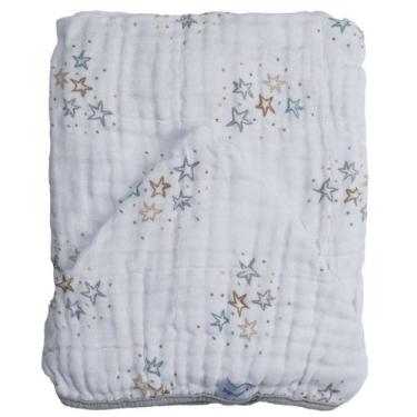 Imagem de Toalha Fralda Soft 80 cm x 90 cm Dupla Camada Baby Joy, Estrelas