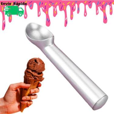 Imagem de Colher De Sorvete Açaí Pegador Concha Em Alumínio 18 cm Para Casa Sorv