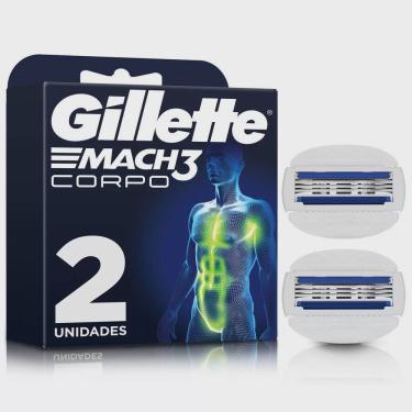 Imagem de Carga para aparelho de depilação corporal gillette MACH3 corpo 2 unidades