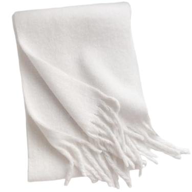 Imagem de Cachecol feminino de inverno 38 x 231 cm grande cachecol macio de inverno para mulheres cachecóis elegantes e fofos para clima frio, Branco, One Size