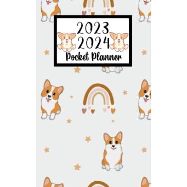 Imagem de 2023 2024 pocket planner For Purse Corgi Dog Lovers: 2 year Pocket Calendar January 2023 to December 2024 | 24 Months Monthly Planner & Organizer For ... Holidays | Cute Puppy Corgi Dogs Pattern