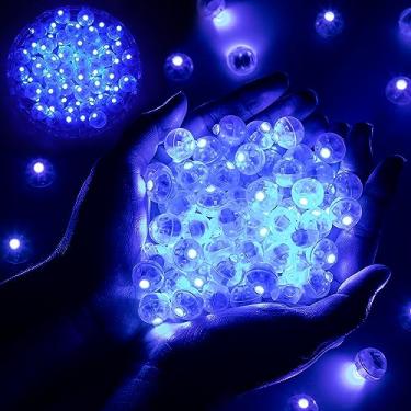 Imagem de chzk 100 Peças De Mini Luzes Led Redondas Para Balões, Luzes De Longa Duração, Multicoloridas, Bolas De Papel, Lanternas, Balões, Luzes Para Festa De Aniversário, Natal, Halloween, Decoração (Azul,