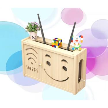 Imagem de Roteador WiFi, caixa oculta, caixa de armazenamento WiFi, montagem na parede, caixa WiFi, prateleira, armazenamento de parede, A-36 x 24 cm