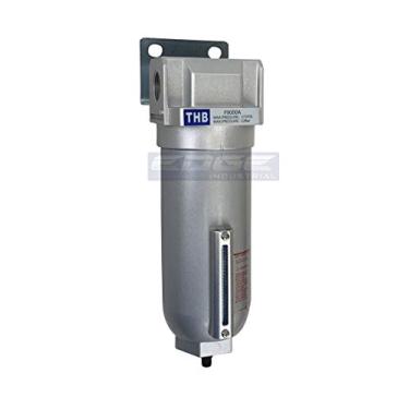 Imagem de Filtro de partículas de alto fluxo industrial, resistente para sistemas de linha de ar comprimidos, 5 mícrons com tigela de metal e drenagem automática (0,6 cm NPT, 325 ml)