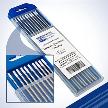 Imagem de Eletrodos de tungstênio de soldagem TIG 0,8% Zircônia (branco, WZ8) Pacote com 10, 40400-02429A, 3/32"