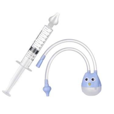 Imagem de Kit 1 Seringa E 1 Aspirador Lavagem e Limpeza Nasal Bebês - oem