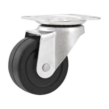 Imagem de Rodízio roda giratório borracha preta 2 50mm 40kg leve - VONDER