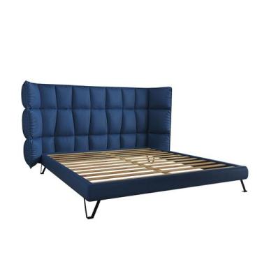 Imagem de Base de Cama Estofada Vila Real Queen Veludo Várias Cores 158cm - Loja