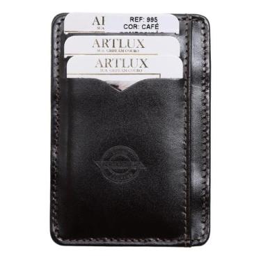 Imagem de Carteira Mágica em Couro Artlux Para RG 995, Cafe