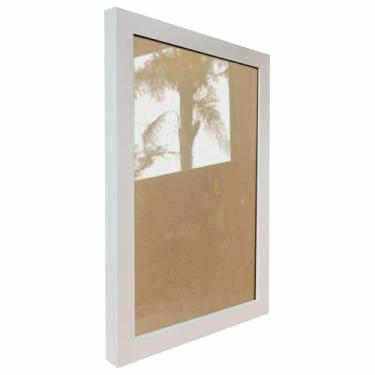 Imagem de Moldura Lisa Revestida para Quadros e Fotos com Fundo Mdf e Vidro - 2x2 Cor:BRANCO;Tamanho:50X75 CM