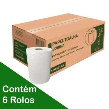 Imagem de Caixa com 6 Rolo de Papel Toalha Bobina 100 Celulose Indaial Traction 