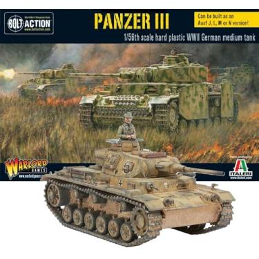 Imagem de Bolt Action Panzer III Tank 1:56 Kit de modelo de plástico militar da Segunda Guerra Mundial