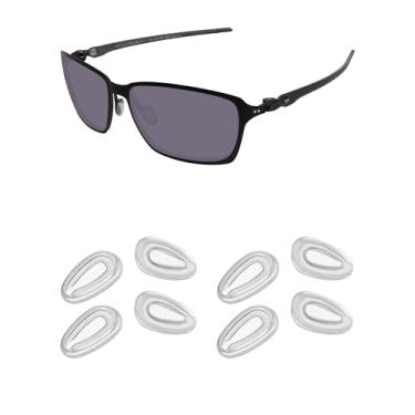 Imagem de Kygear 4 pares de peças de nariz de substituição de silicone cinza compatíveis com Oakley Daisy Chain/Feedback/Holbrook Óculos de sol de metal, almofadas de nariz de borracha de silicone