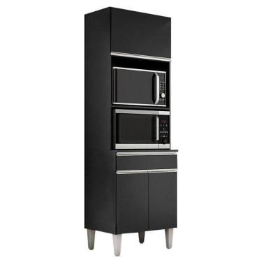 Imagem de Armário Paneleiro Torre Quente 2 Fornos Andréia Preto Fosco - Ajl