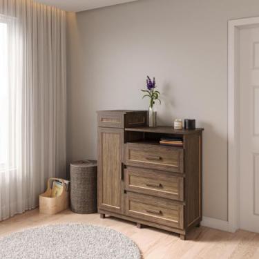 Imagem de Cômoda Sapateira com Espelho 1 Porta 3 Gavetas e Porta Jóias Cuiabá - 