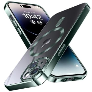 Imagem de YSLBWLE Capa magnética para iPhone 13 Mini, [compatível com magnético], [proteção contra quedas de grau militar de 3,5 m] Capa protetora luxuosa de TPU macio e fino para 13 Mini-Verde 13-IP13mini-07