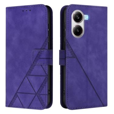 Imagem de Asdsinfor Capa flip para Poco X7 Pro 5G coldre carteira de couro sintético com suporte para cartões fecho magnético à prova de choque capa protetora para Xiaomi Poco X7 Pro. Roxo YBS