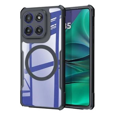 Imagem de Capa para Motorola Edge 60 Stylus/Moto G Stylus 5G (2025), [Compatível com Magsafe Accessory] Capa ultrafina de TPU macio + airbags traseiros transparentes de acrílico, proteção contra quedas, preto