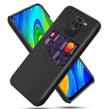 Imagem de Capa para Xiaomi Redmi Note 9,Tela e tampa de couro PU,Antideslizante,360°cobertura completa à prova de choque com 1 slot de cartão atrás,Prevenção de queda-Black