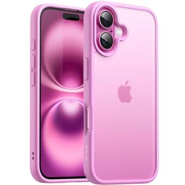 Imagem de JETech Capa Matte para iPhone 16 Plus 6,7 Polegadas, Case Proteção Contra Quedas de Nível Militar à Prova de Choque, Capinha Traseira Translúcida Fosca, Anti-Impressão Digital (Rosa)