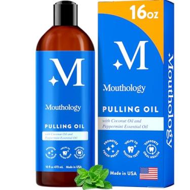 Imagem de Mouthology Óleo De Coco Para Extração De Dentes E Gengivas 16Oz (), Óleo De Extração Clareador, Enxaguante Bucal De Menta E Coco Para Hálito Fresco, Óleo Ayurvédico Para Extração De Dentes E Gengiv