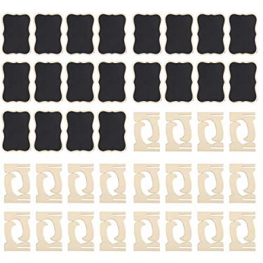 Imagem de MUNEFE 2 Set Wood Mini Retificador, Places Cards Rodondadeiro, Mini Sinais de quadro -negro para displays de casamento, festas e projetos de artesanato