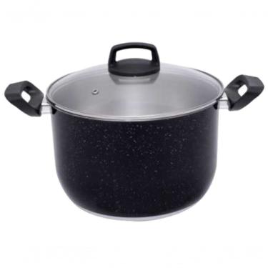 Imagem de Caldeirão De Aluminio Tampa De Vidro 6.7litros Nº24 Preto